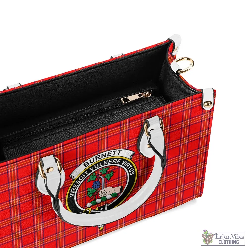 Burnett Modern Tartan Luxury Leather Handbags with Family Crest