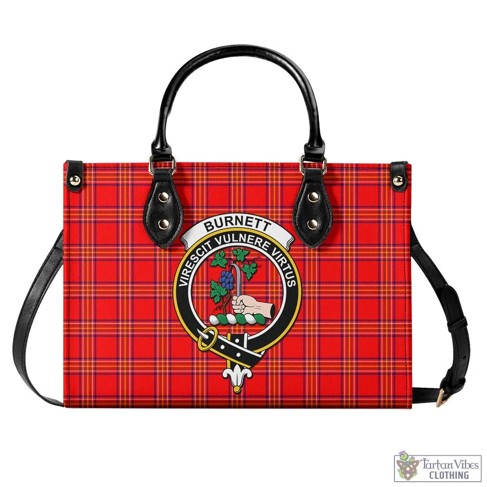 Burnett Modern Tartan Luxury Leather Handbags with Family Crest