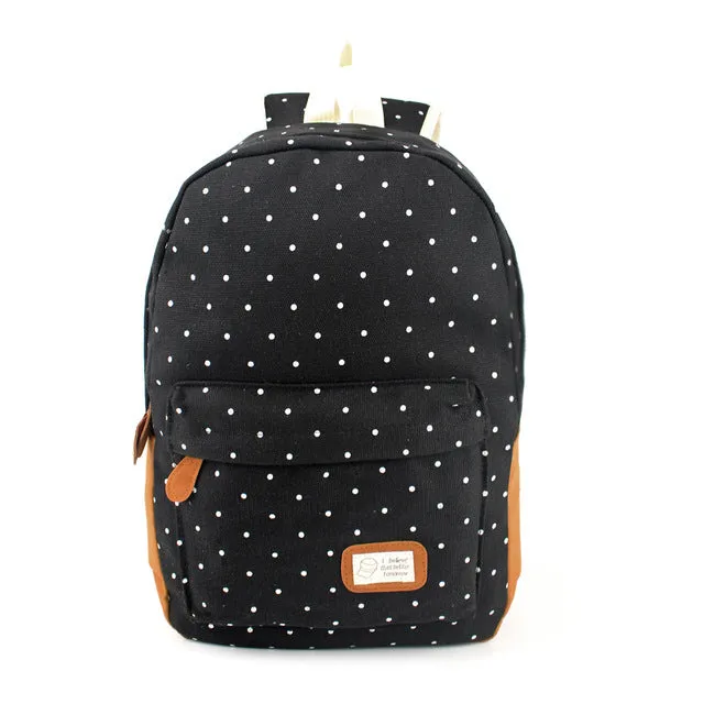 Canvas Dot Printing Backpack