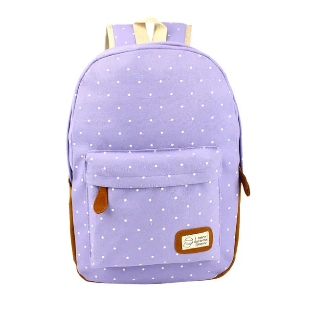 Canvas Dot Printing Backpack