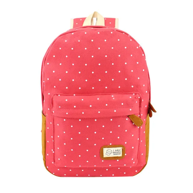 Canvas Dot Printing Backpack