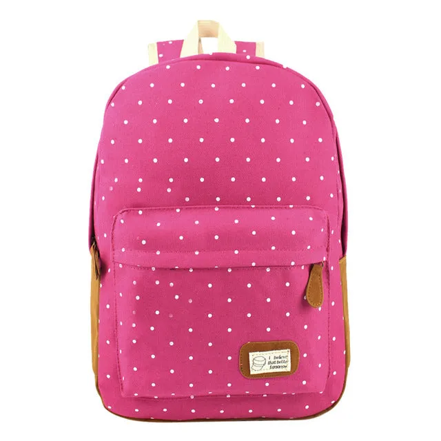 Canvas Dot Printing Backpack