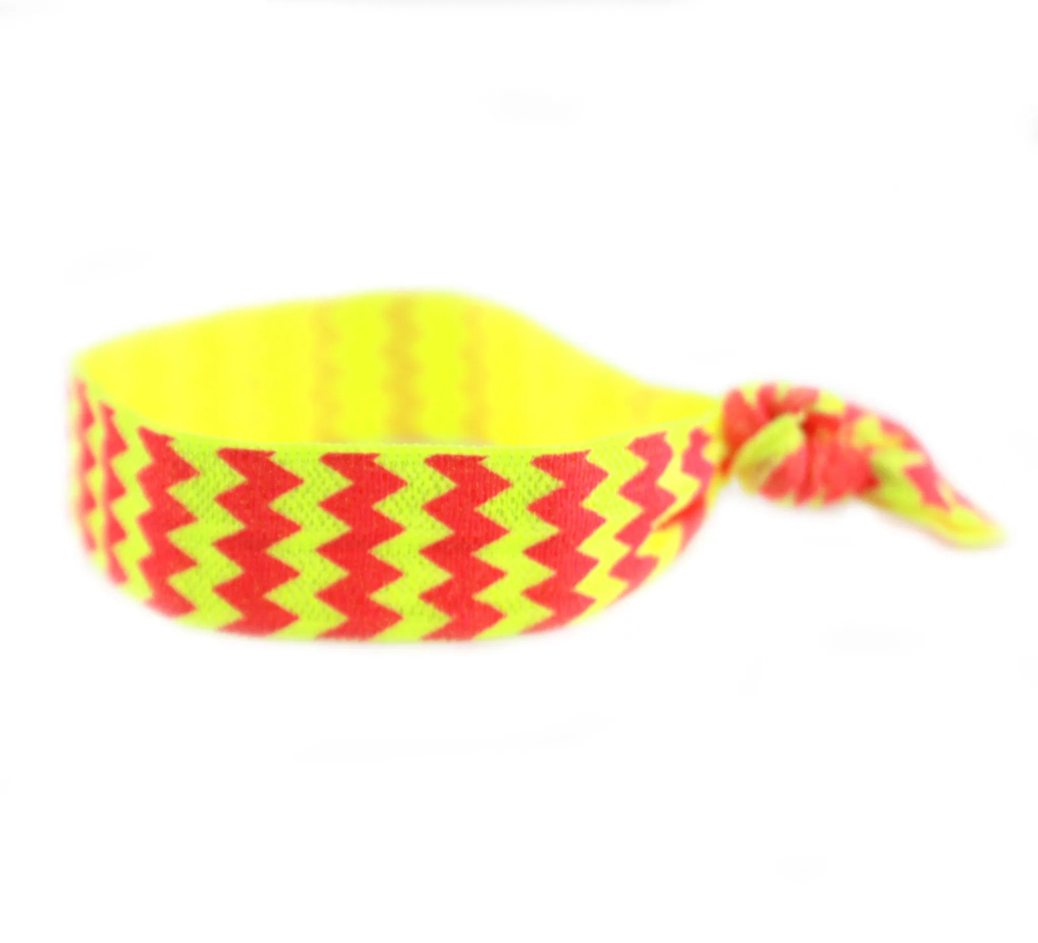 Chevron Hot Pink Yellow Hair Tie (SKU 6007)