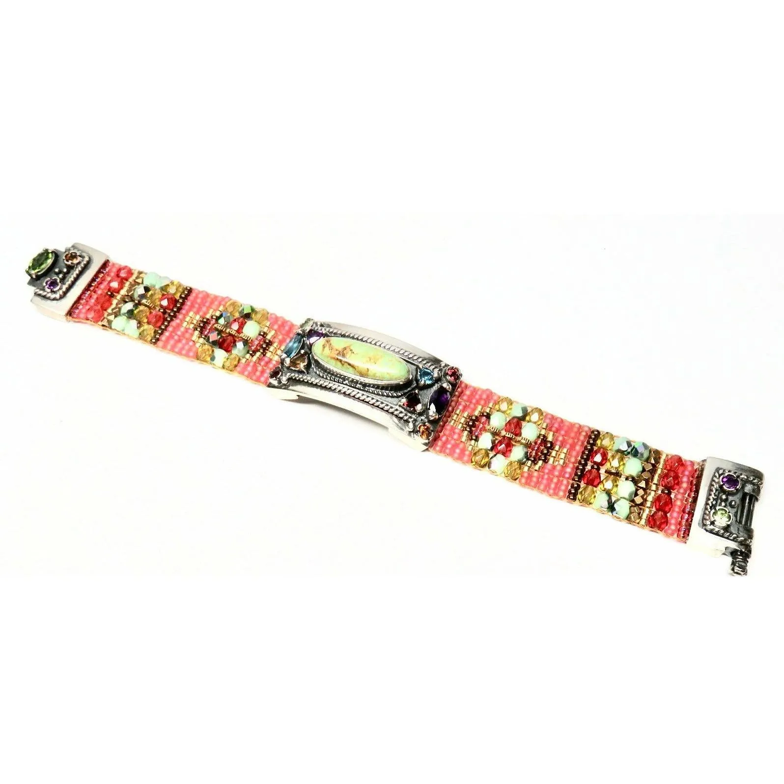 Chili Rose Cowgirl Bracelet  with Aussie Lime Pink Coral