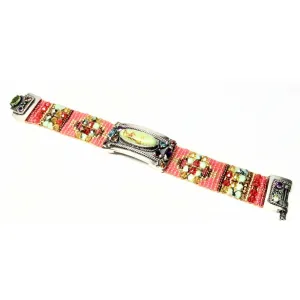 Chili Rose Cowgirl Bracelet  with Aussie Lime Pink Coral