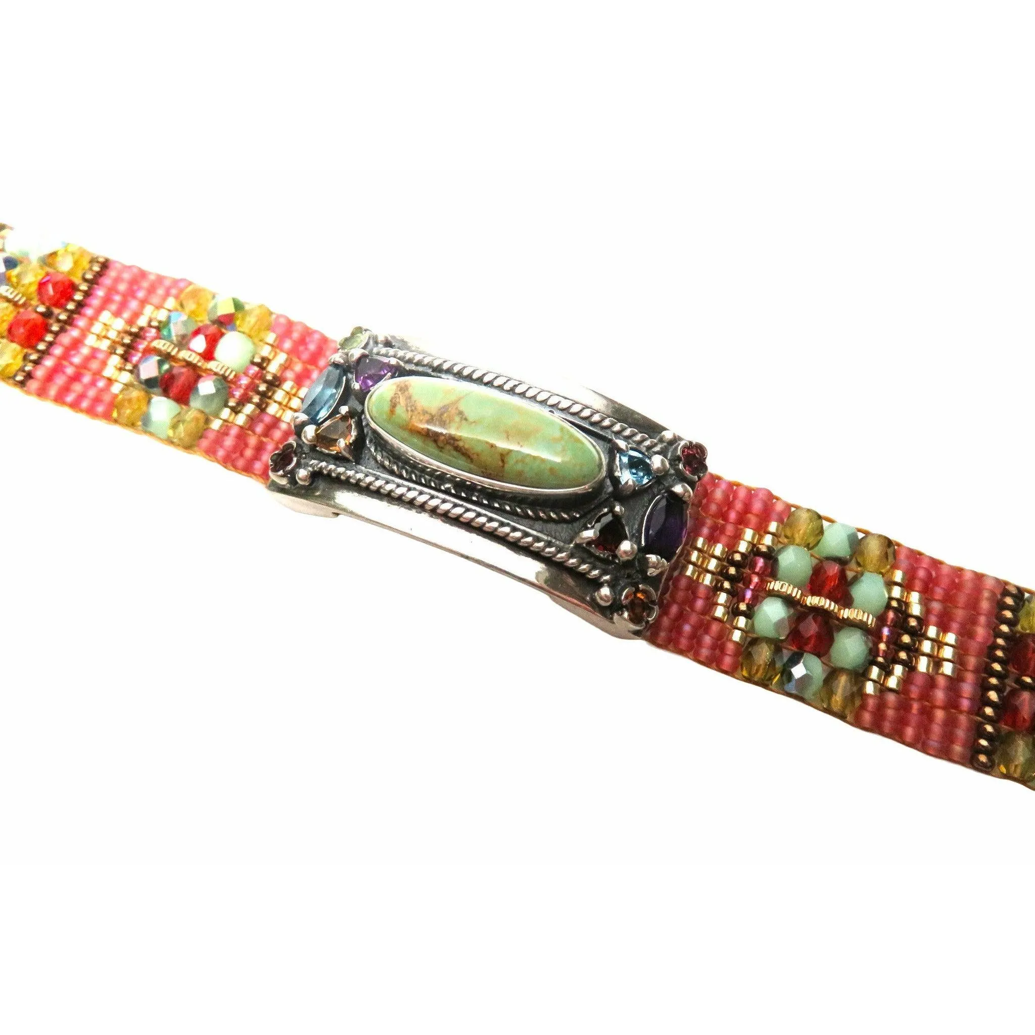 Chili Rose Cowgirl Bracelet  with Aussie Lime Pink Coral