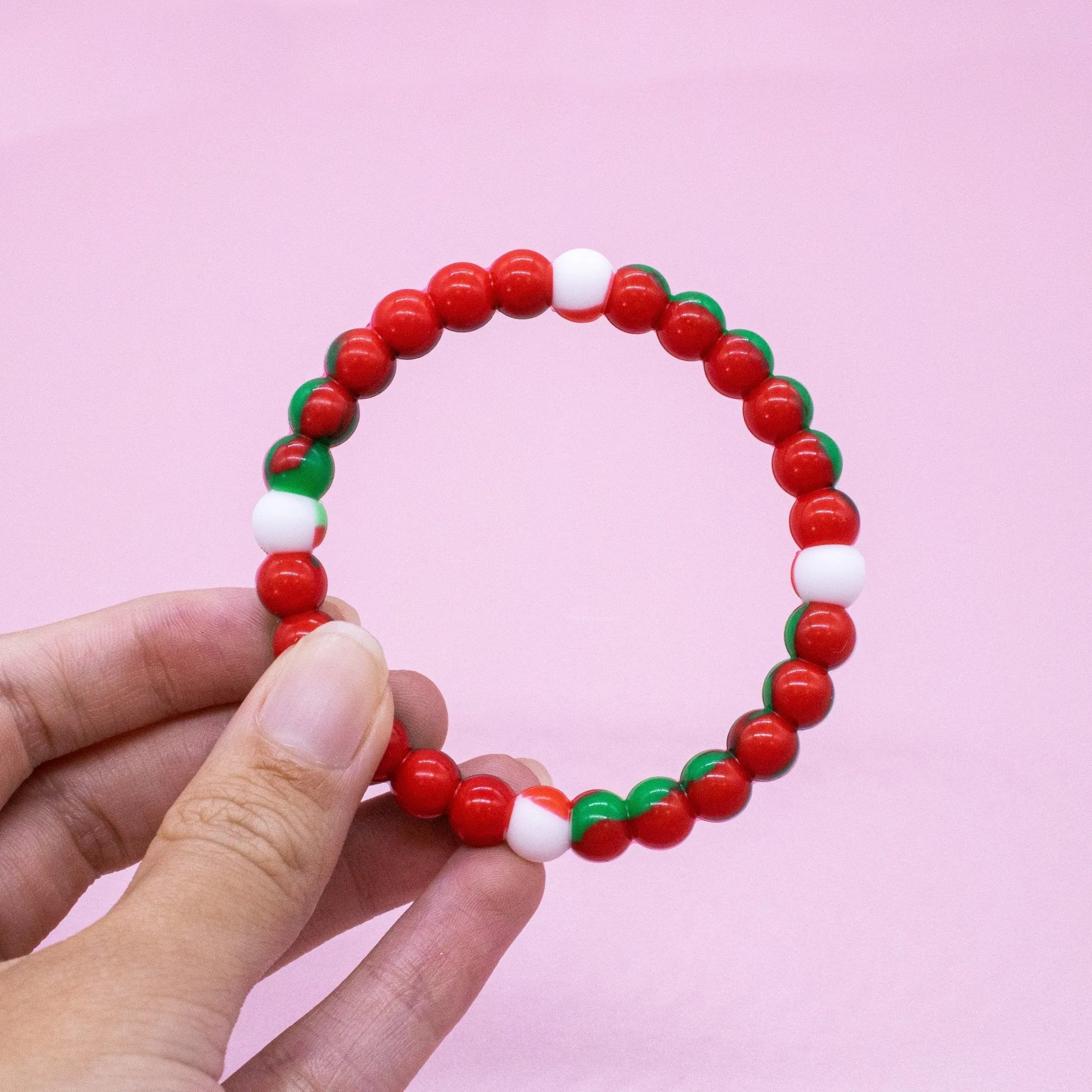 Christmas Beaded Bubble Bracelets - 6 Pack