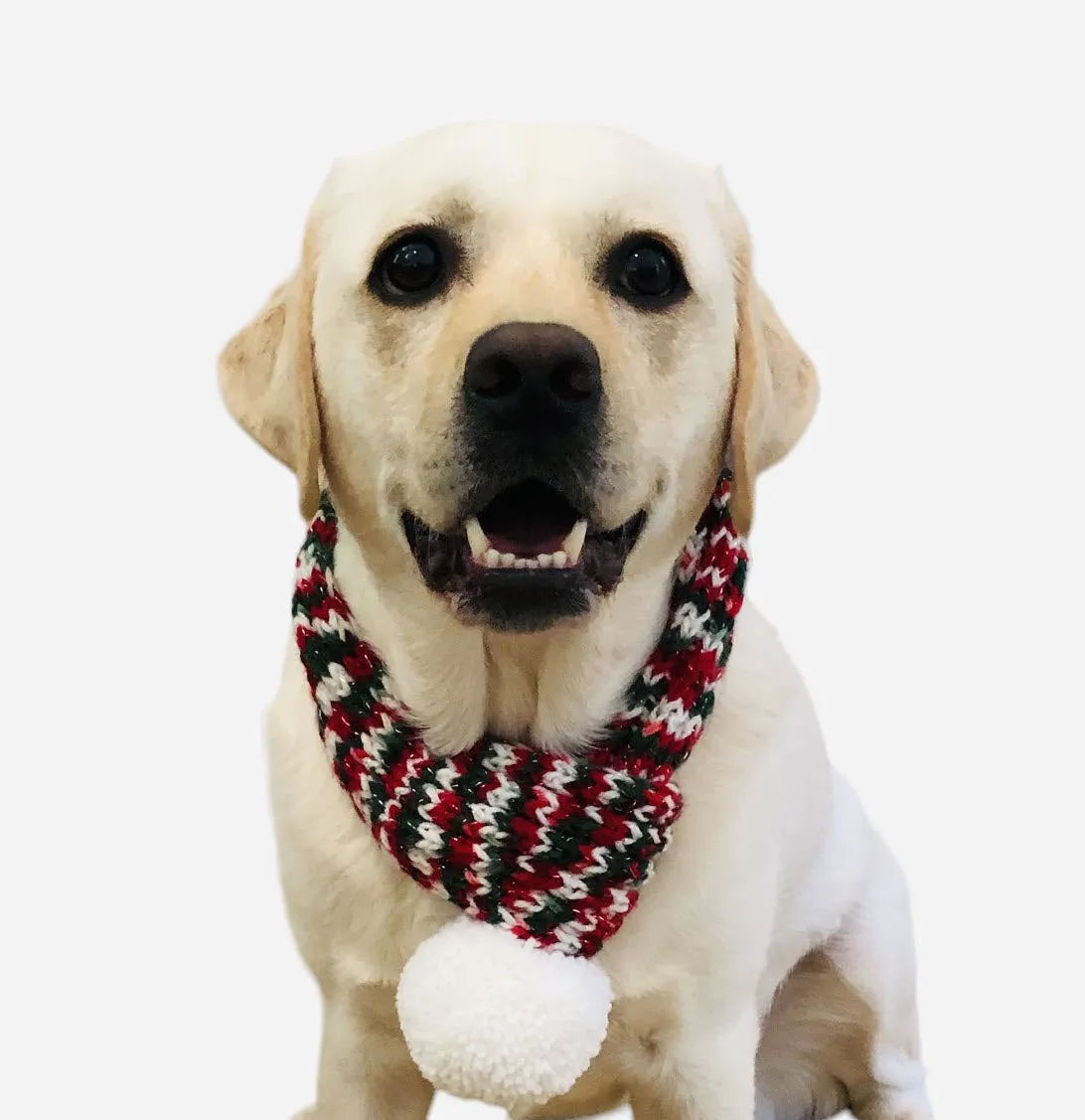 Christmas Multicolor Sparkle Pompom Scarf