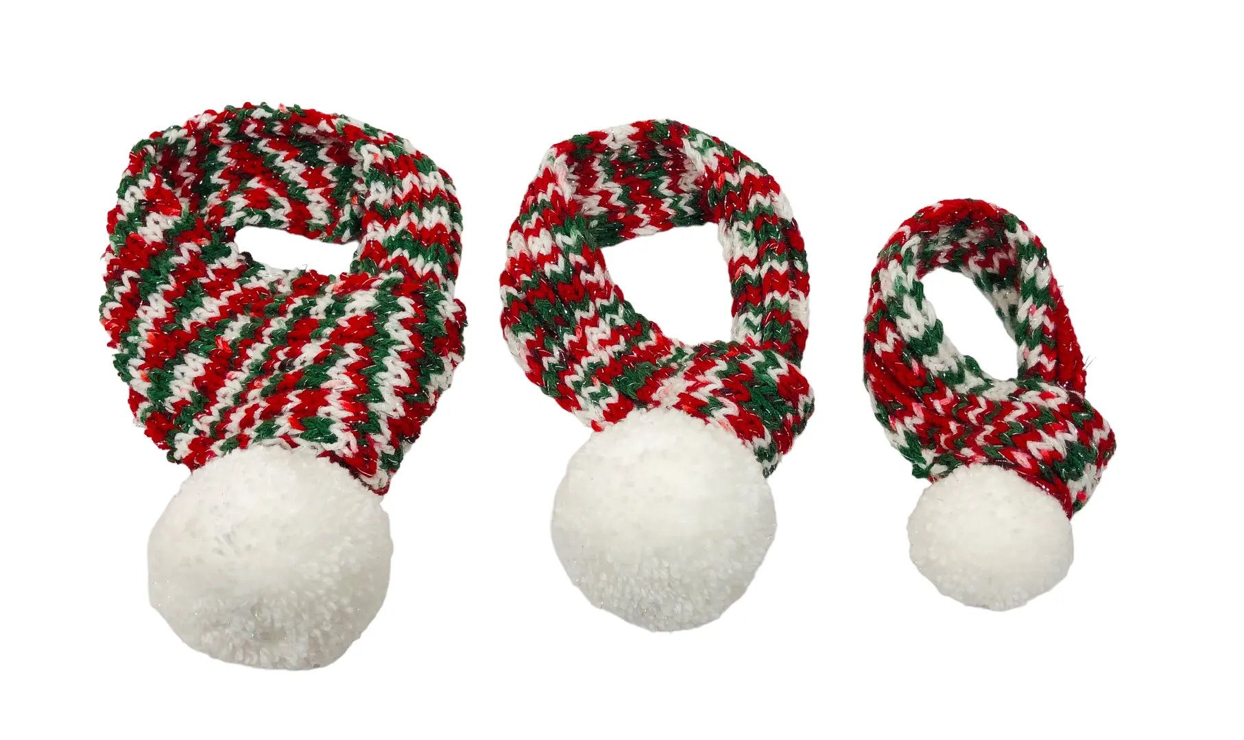 Christmas Multicolor Sparkle Pompom Scarf