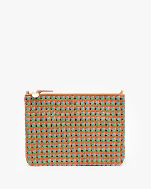 Clare V. - Flat Clutch with Tabs in Natural with Multi Rattan