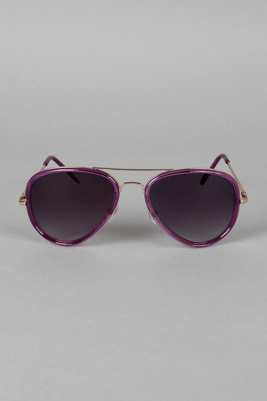 Color Trim Aviator Sunglasses