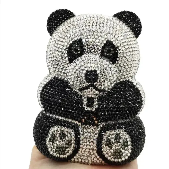 Colorful Teddy Clutch Minaudiere Crystal Evening Party Purses