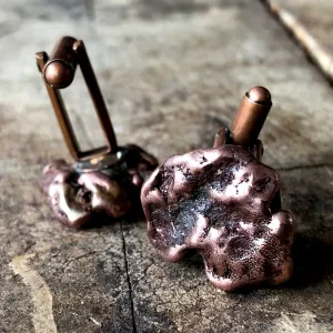 Copper Nugget Cufflinks. Northern Michigan, raw copper ore cuff links