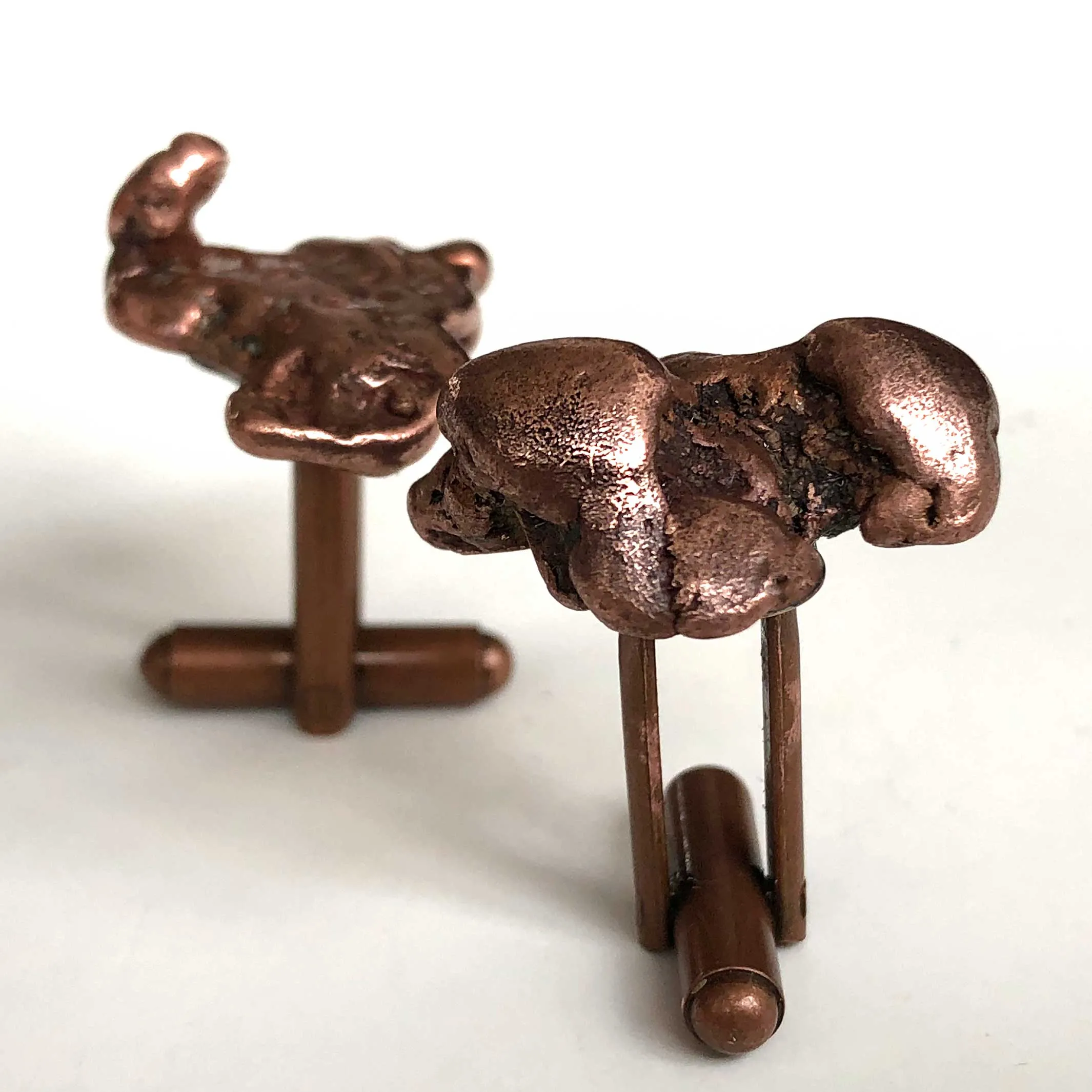 Copper Nugget Cufflinks. Northern Michigan, raw copper ore cuff links