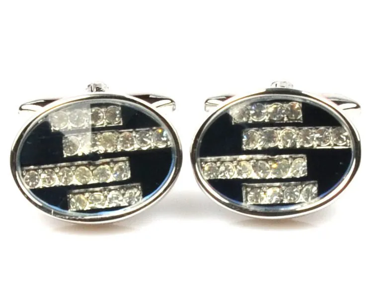 Crystal Blue Platinum Plated cufflinks