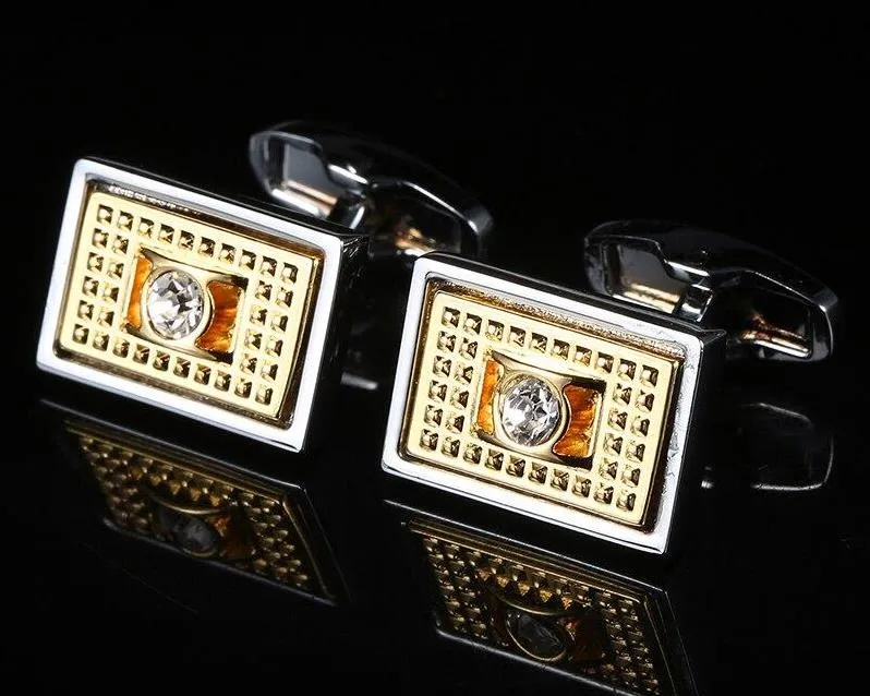 Crystal silver Cufflinks