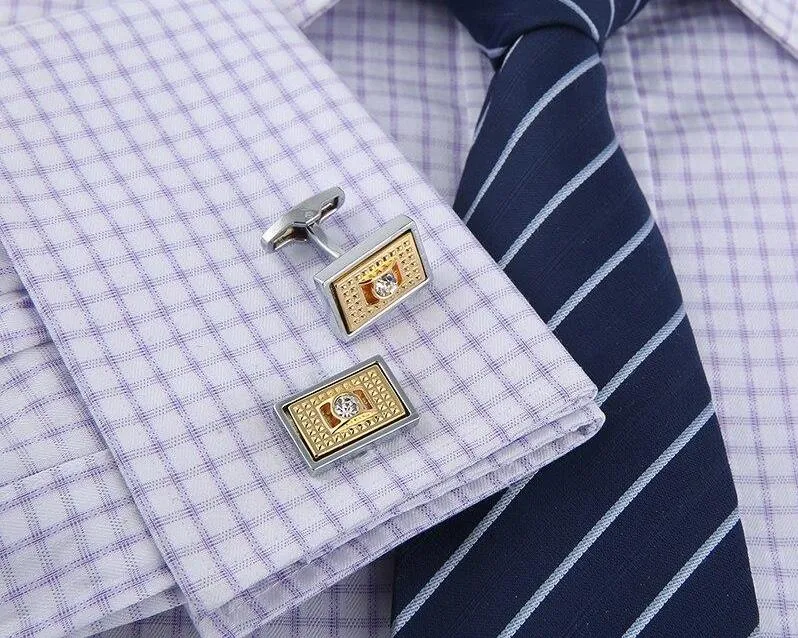 Crystal silver Cufflinks