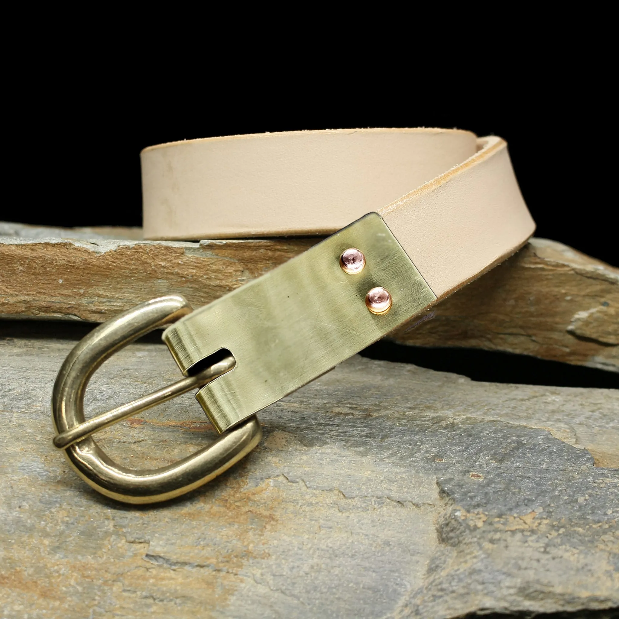 Custom Made 25mm (1 inch) Wide Leather Viking Belt with Brass Buckle