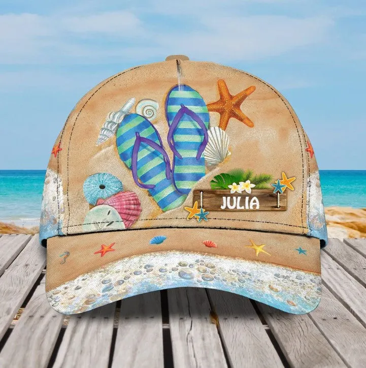 Customized Hello Summer Love Beach 3D baseball Cap for Girlfriend, Beach Hat for Her