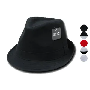 Decky Black White Red Poly Woven Fedora Hipster Miami Caps Hats