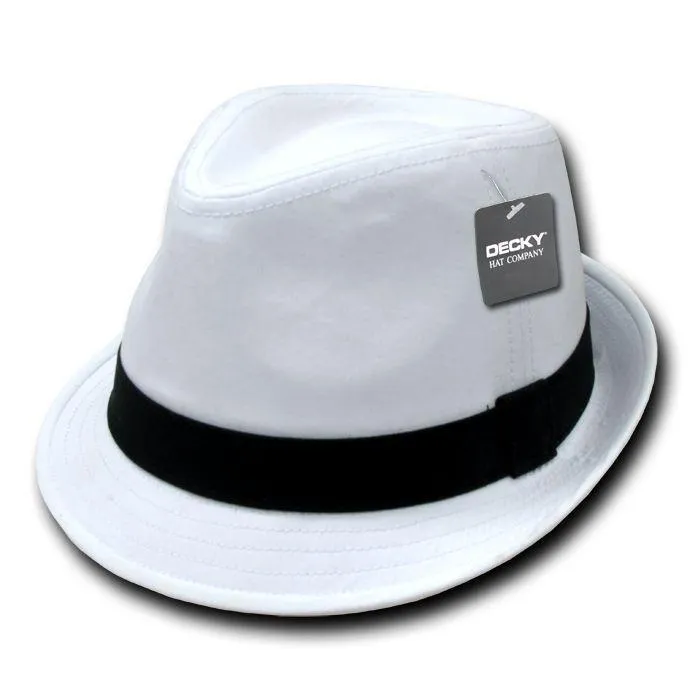 Decky Black White Red Poly Woven Fedora Hipster Miami Caps Hats