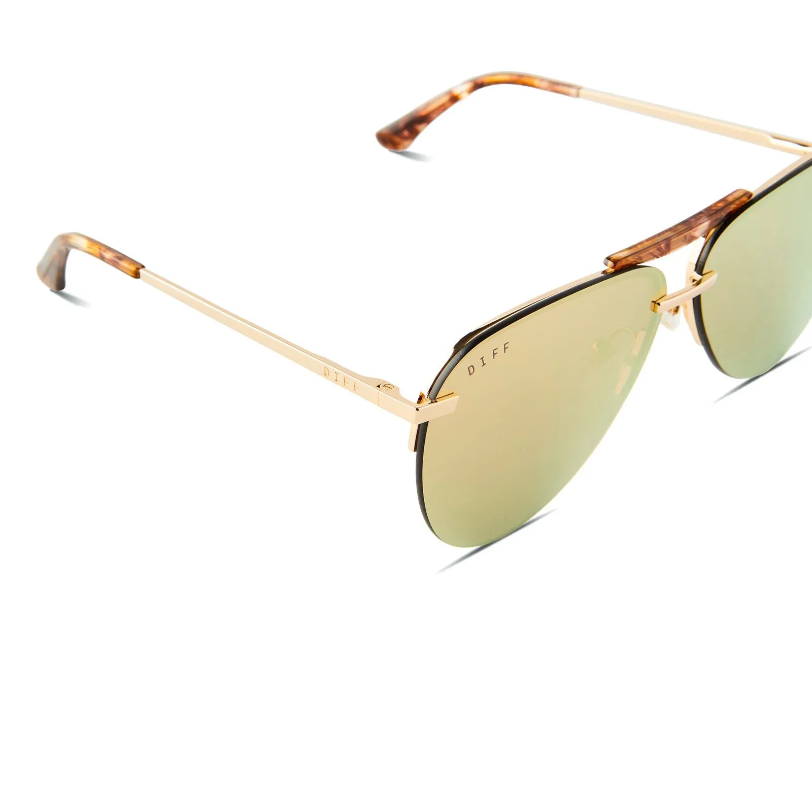 DIFF Tahoe Sunglasses   Brushed Gold   Bronze Mirror