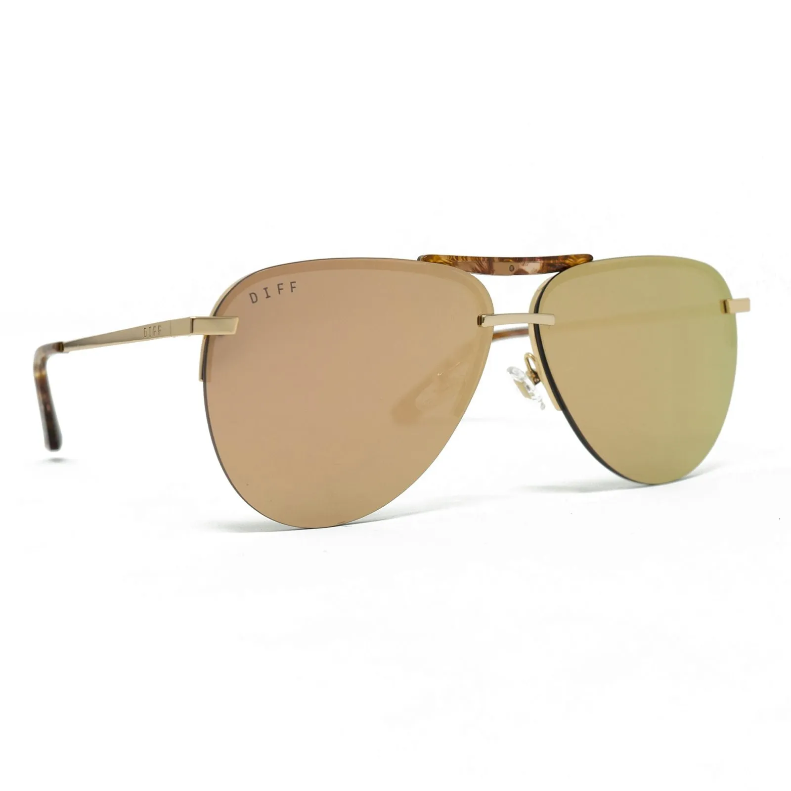 DIFF Tahoe Sunglasses   Brushed Gold   Bronze Mirror