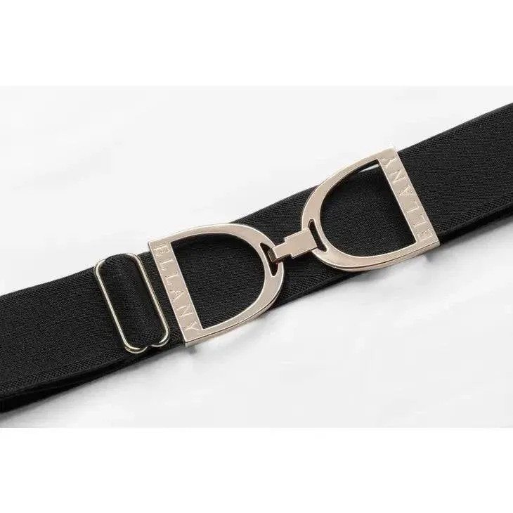 ELLANY - Navy - 1.5" Gold Stirrup Elastic Belt