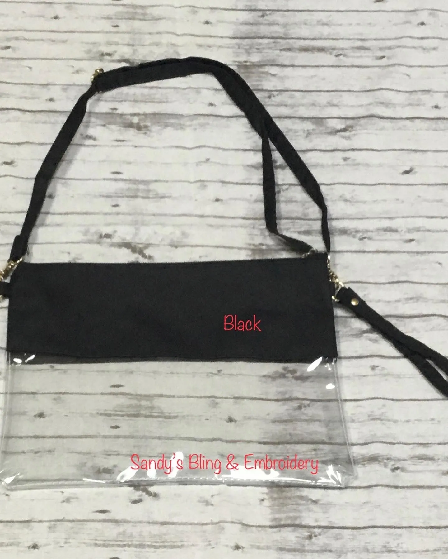 Embroidered Clear Stadium Purse