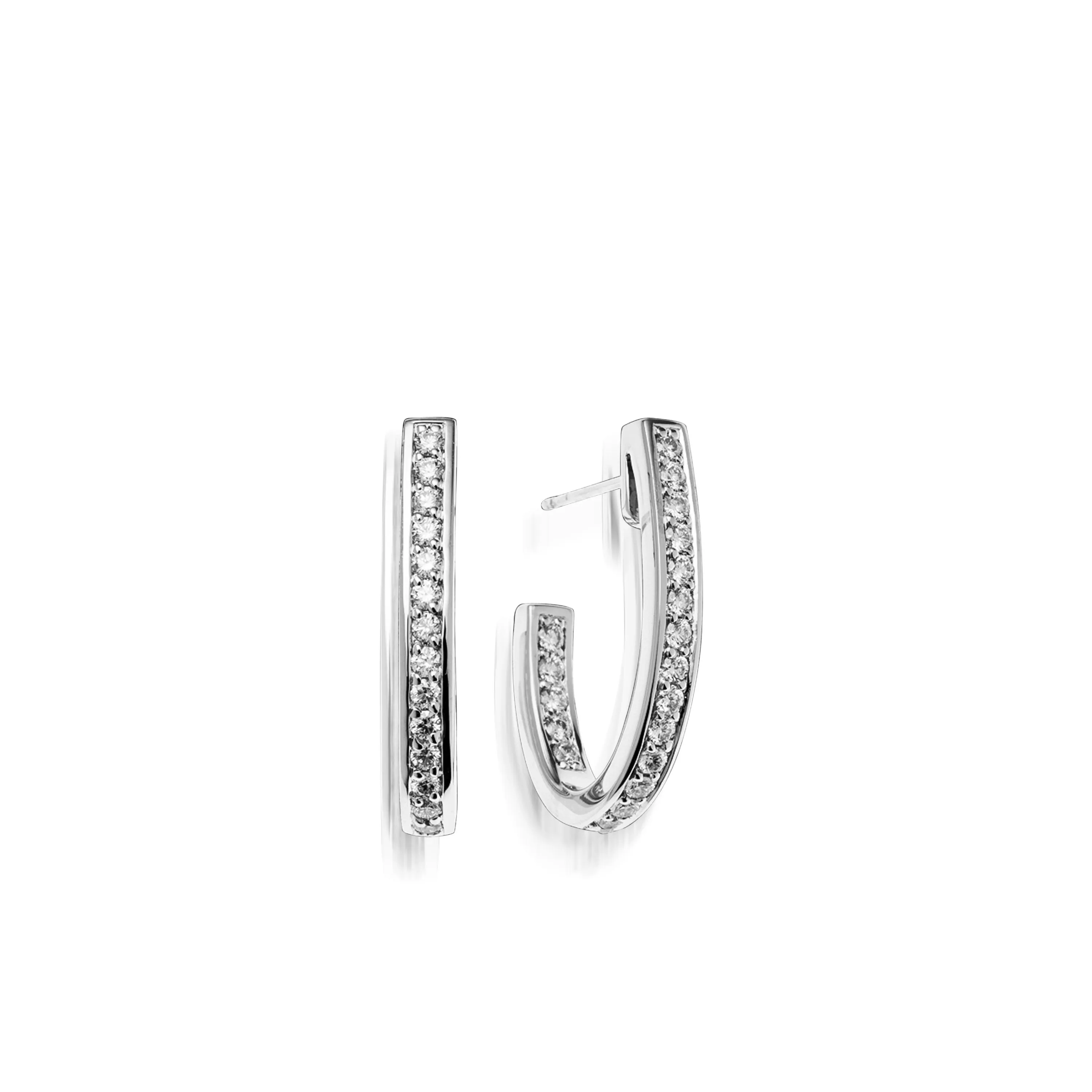 Essence Pave Diamond J-Hoop Earrings