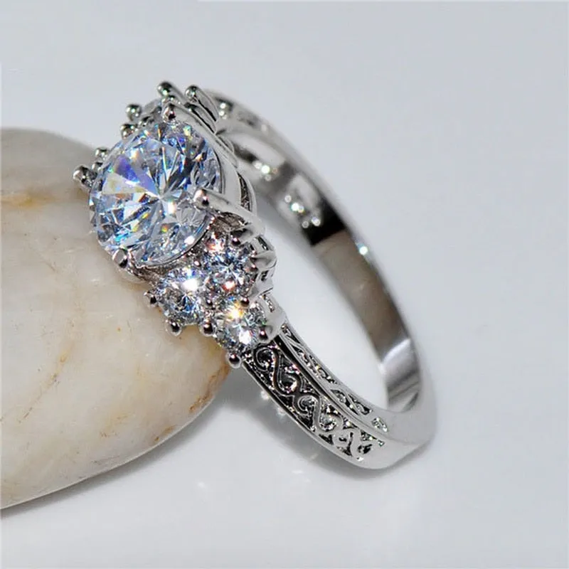 Exquisite Silver Color Engagement Rings