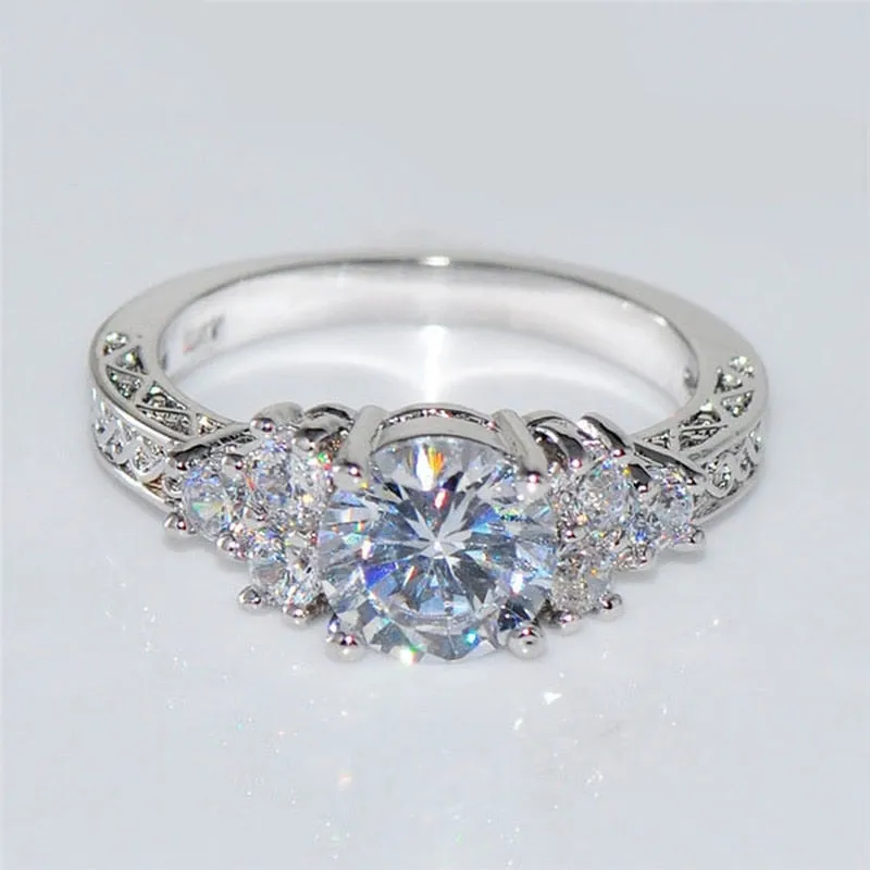 Exquisite Silver Color Engagement Rings