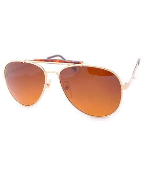 FIVE-O Gold Aviator Sunglasses