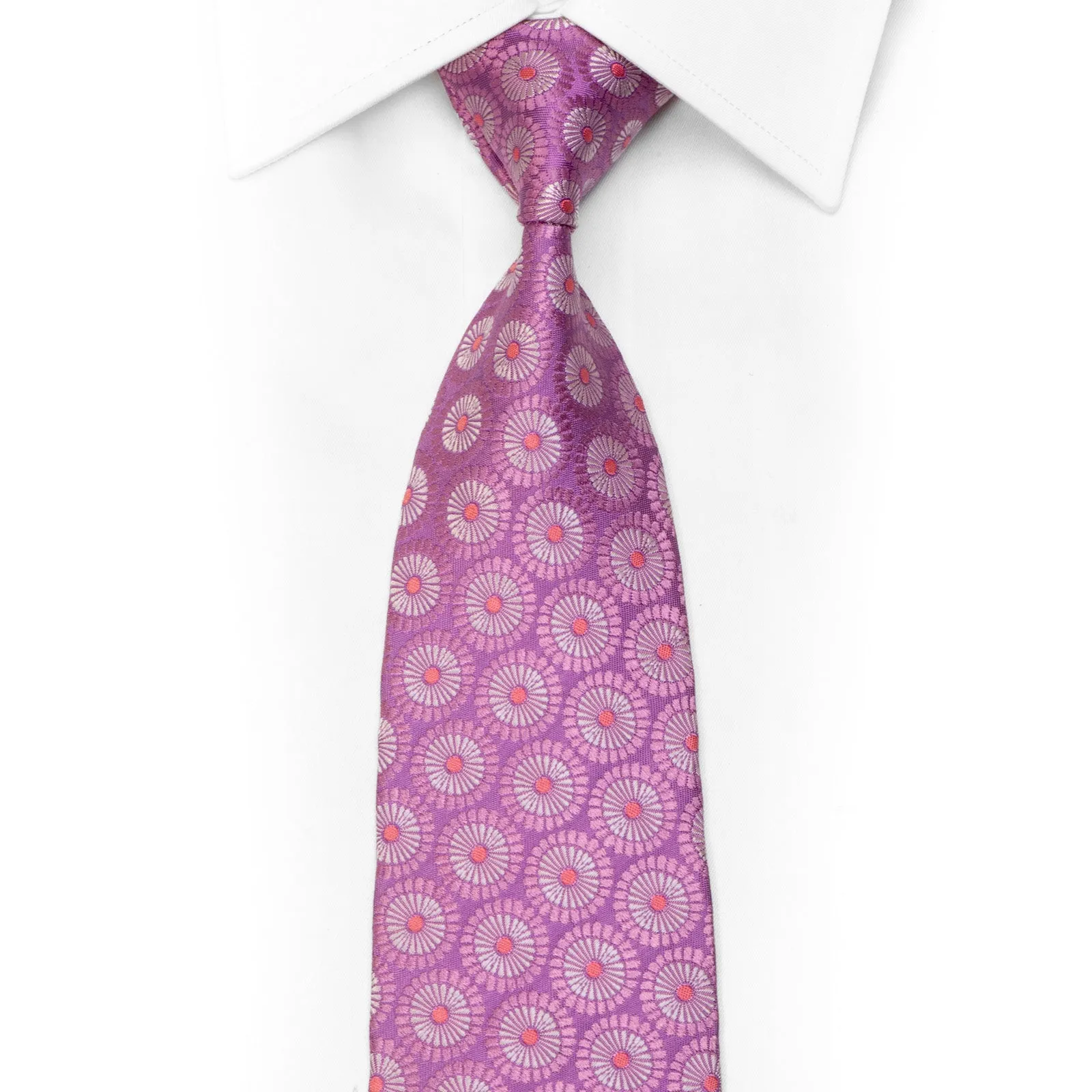 Floral On Mauve Men silk Necktie