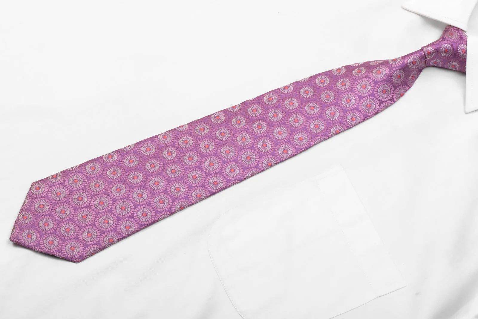 Floral On Mauve Men silk Necktie