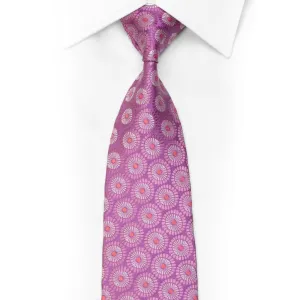 Floral On Mauve Men silk Necktie