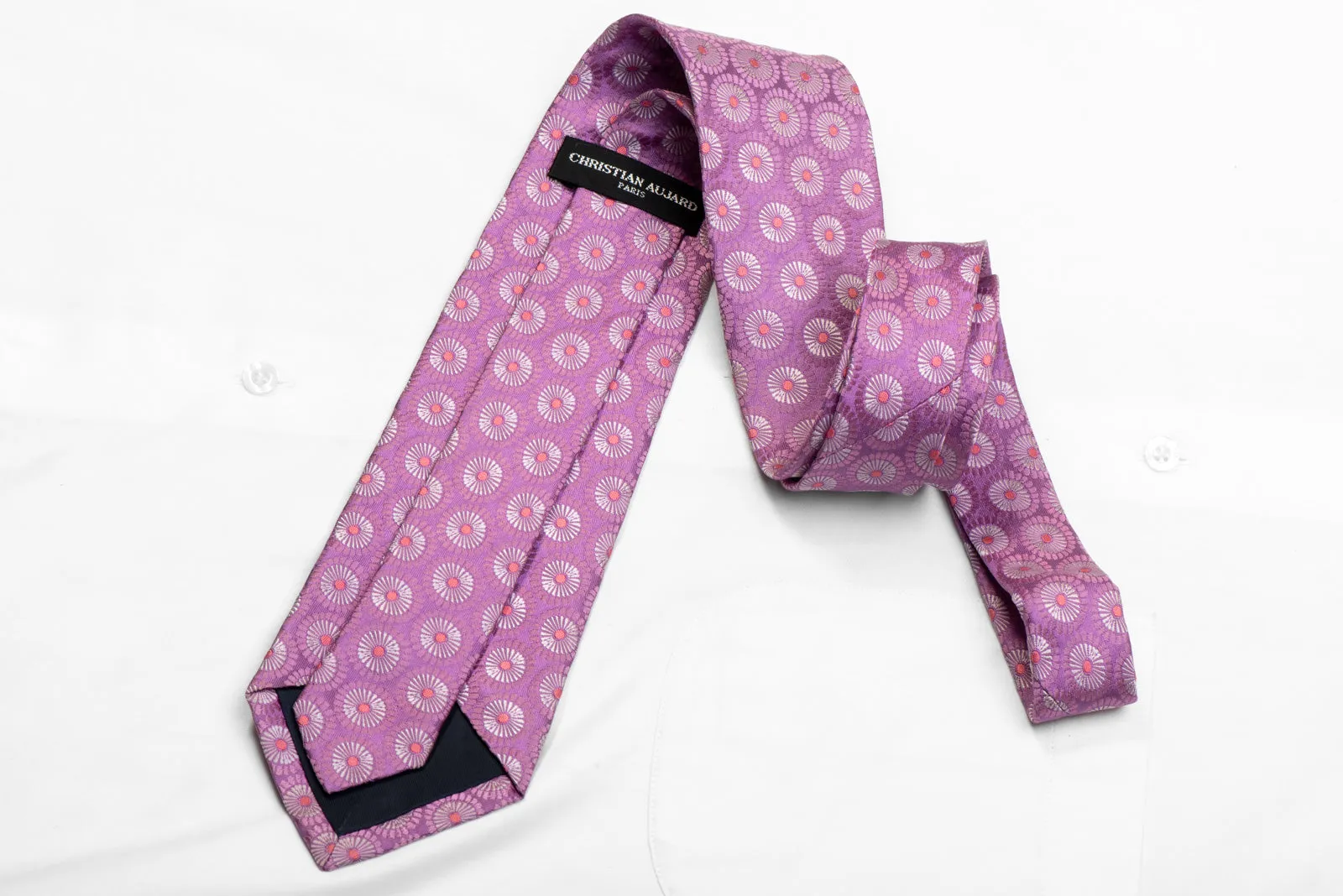 Floral On Mauve Men silk Necktie