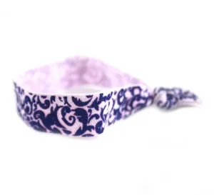 Floral Royal Blue Hair Tie (SKU 6017)