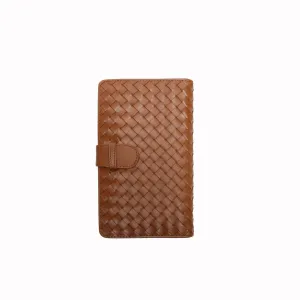 Frederick Woven Leather Travel Wallet Tan