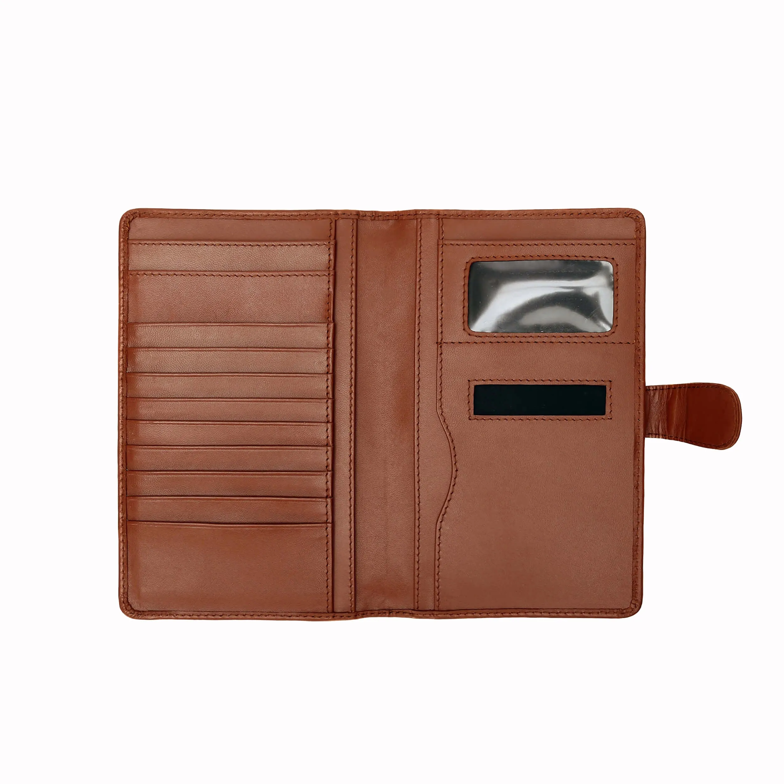 Frederick Woven Leather Travel Wallet Tan