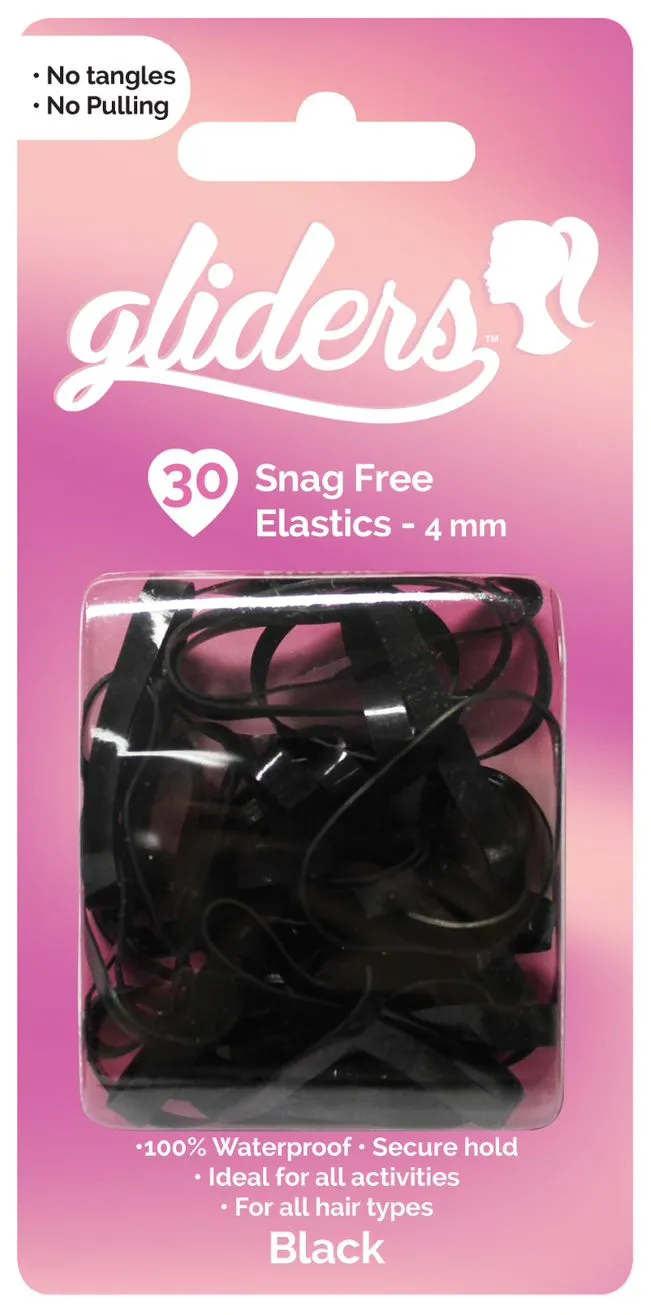 Freestyle Gliders Snag Free Hair Elastics 30pc 4mm Black