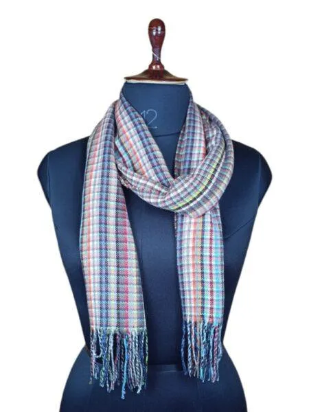 Gents Woolen Muffler | Small Check Design | Multi Colour