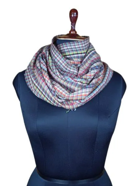 Gents Woolen Muffler | Small Check Design | Multi Colour