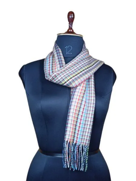 Gents Woolen Muffler | Small Check Design | Multi Colour