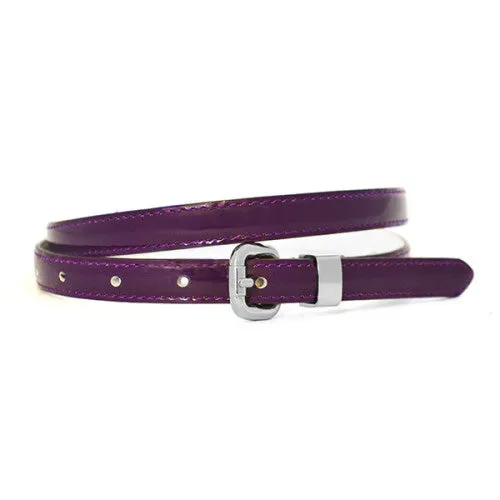 Gift Box 2 Belts | Women's Pink & Purple Skinny Leather Belts Gift Set