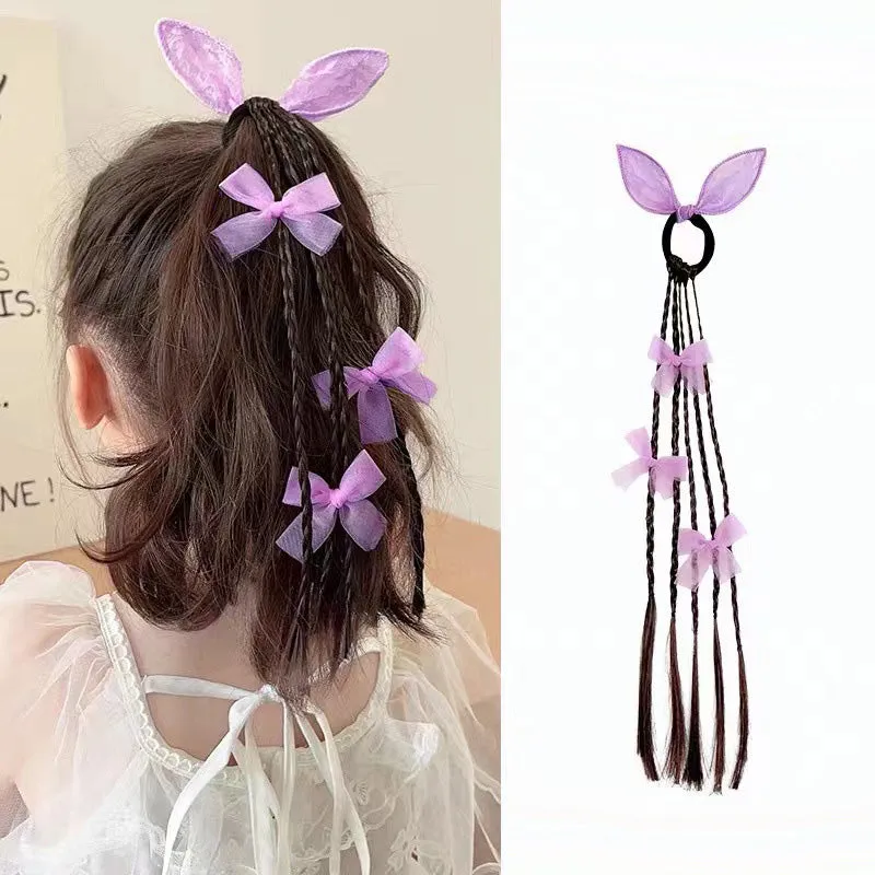 Gift Choice -Kids Butterfly Wig Hair Braid with Rubber Bands