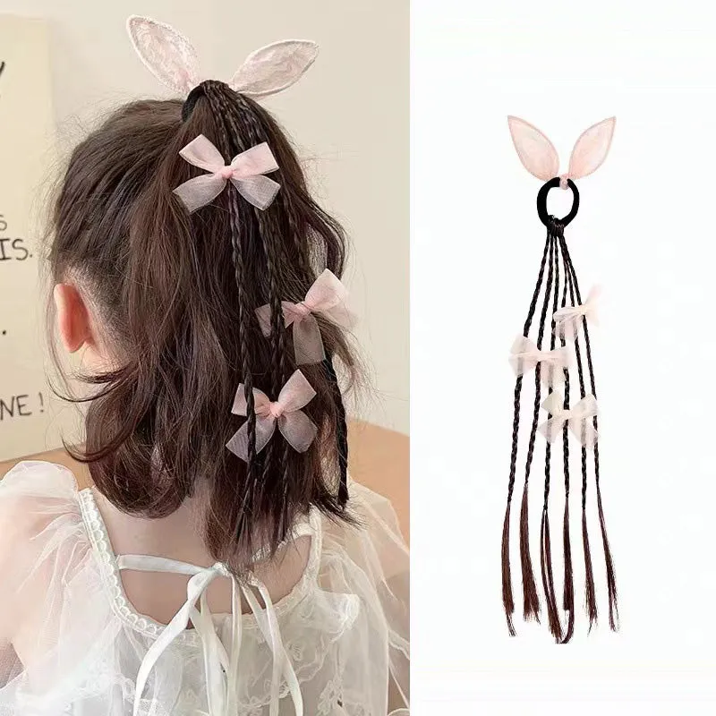 Gift Choice -Kids Butterfly Wig Hair Braid with Rubber Bands