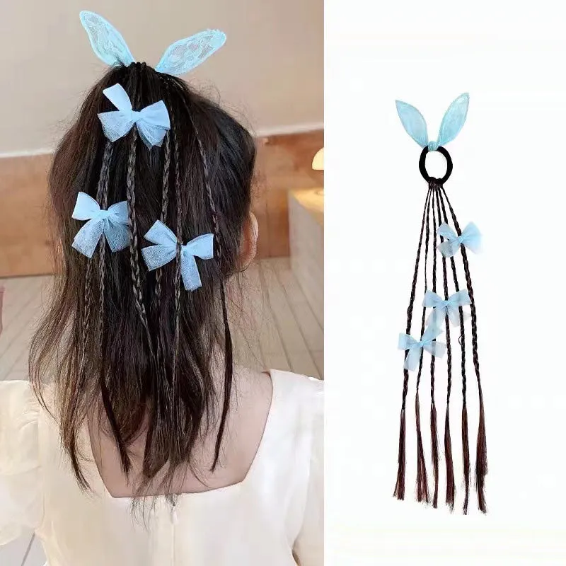 Gift Choice -Kids Butterfly Wig Hair Braid with Rubber Bands