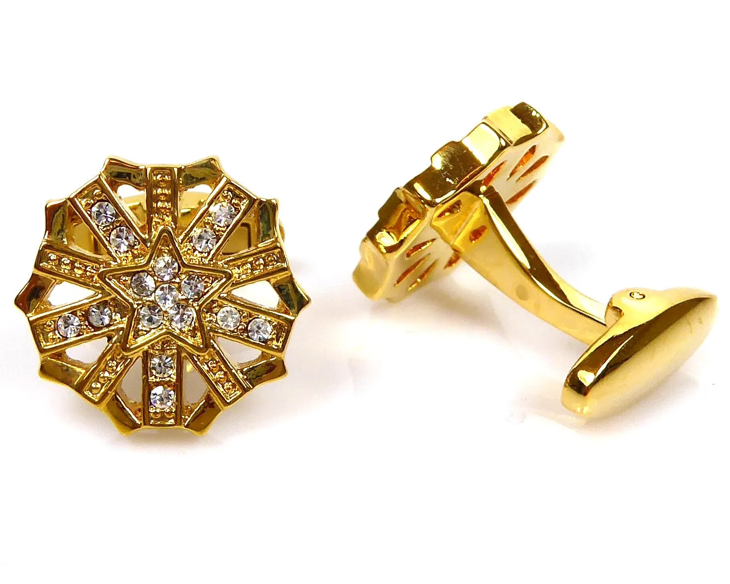 Gold Crystal Cufflinks