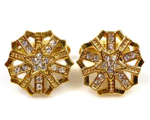 Gold Crystal Cufflinks